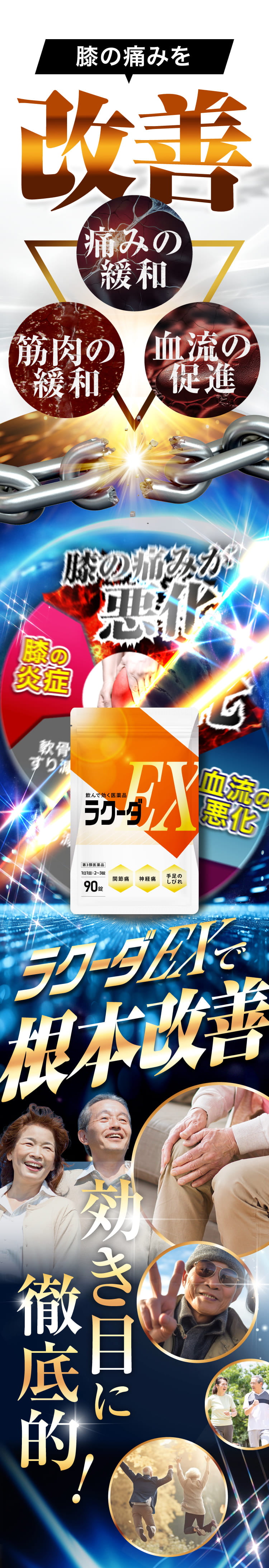 膝の痛みを改善！ラクーダEXで根本改善